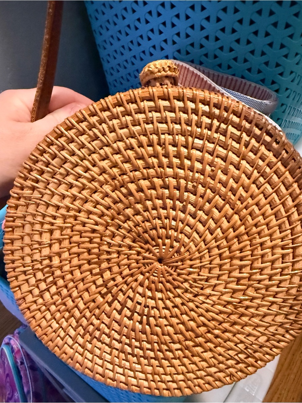 Unlisted Tan Woven Round Crossbody Bag - Picture 4 of 4